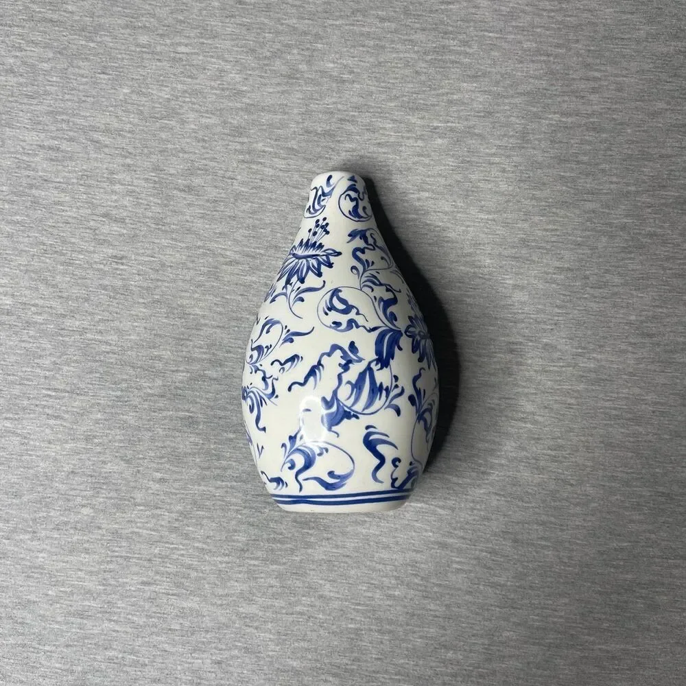 Target White & Blue 7.5” Round Portuguese Floral Ceramic Vase